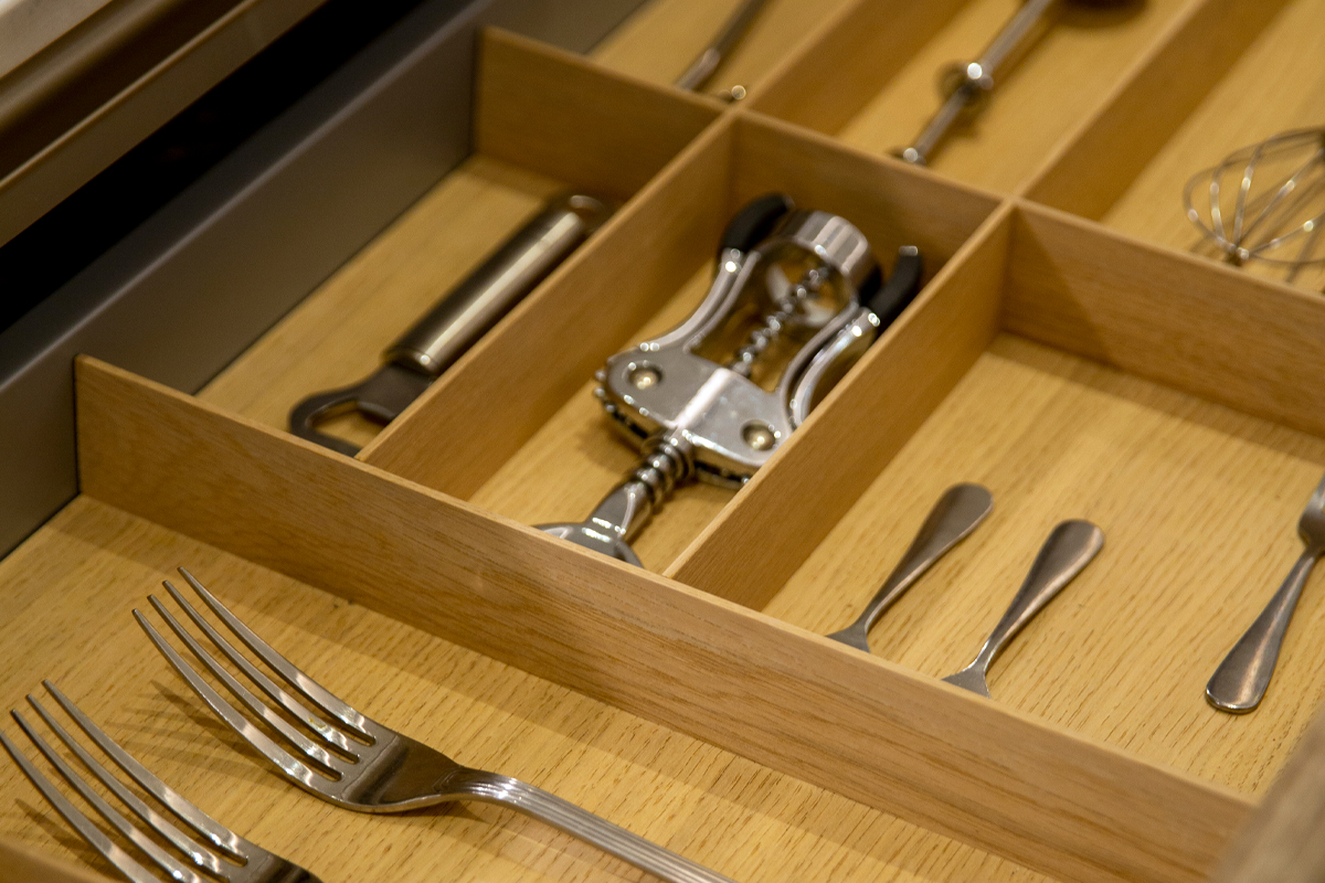 Cutlery inserts from the S2 SieMatic Kitchen by Al Gurg Living.